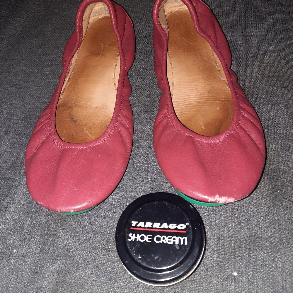 Tieks cardinal red size 10 + tarrago polish